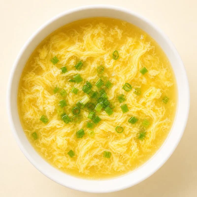 Silky egg drop soup with ribbons of egg